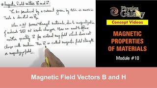 Class 12 Physics  Magnetic Properties  10 Magnetic Field Vectors B and H  For JEE amp NEET [upl. by Nnaassilem]