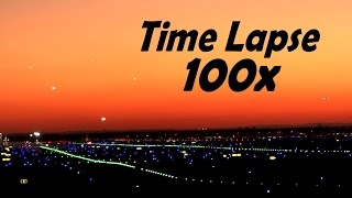 Frankfurt airport 🇩🇪 100x time lapse landings at sundown HD [upl. by Det762]