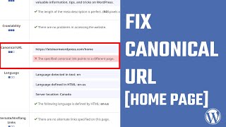 Fix Canonical URL for the Home Page Using Yoast SEO Plugin [upl. by Gussie]