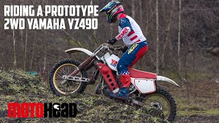 Yamaha YZ490 twostroke 2wheel drive Testing the forgotten prototype [upl. by Akeemaj]