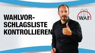 Wie muss der Wahlvorstand die Wahlvorschlagsliste kontrollieren  Betriebsrat Video [upl. by Evilo]