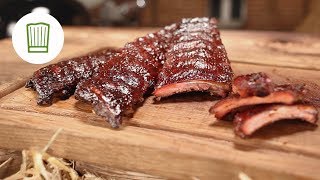 Spareribs  Rippchen aus dem Smoker  Chefkochde [upl. by Safir]