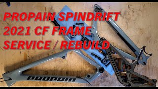 Propain Spindrift 2021 CF Frame Service  Rebuild  Detail Shots  Suspension Test Fox DhX2 MTpain [upl. by Venn]