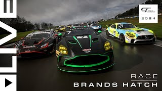 LIVE  Race  Brands Hatch  British GT 2024 [upl. by Karilynn]