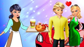 Miraculous Ladybug amp Cat Noir Marinette amp Adrien Modern Cinderella Waitress Animation ladybug [upl. by Kenzie]