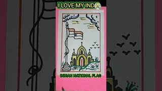 Indian National Flag DrawingIndian flag artTricolour DrawingTriranga pataka drawingIndia [upl. by Bellamy]