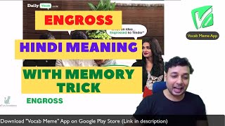 Engross meaning in Hindi English meaning Word usage with Memory Trick  by Vocab Meme  Learn now [upl. by Eetnahs711]