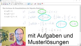 Bestimmung der Stammfunktionen einer Konstante und einer linearen Funktion mitohne Achsenabschnitt [upl. by Morrell]