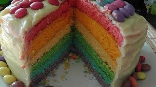 REGENBOGENTORTE  Rezept und StepbyStep Anleitung [upl. by Esinehc]