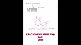 IUPAC NOMENCLATURE PYQS April 2024venkatvarmachemistry [upl. by Ynabla]