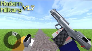 Modern Military V17  Mcpe Addon  All new guns [upl. by Ardnuasal382]