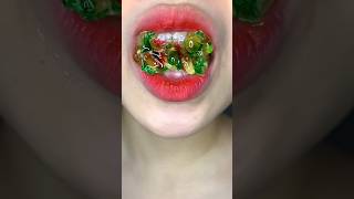 asmr COLOR HONEYCOMB eating 😃😍shorts mukbang eating [upl. by Anoynek]