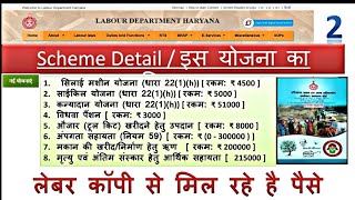 Haryana Labour Schemes Details Explain  Schemes Details of Haryana Labour  HBOCW Board Beneficiary [upl. by Attennhoj831]