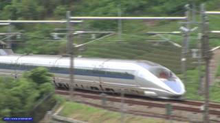 Bullet train 500series Nozomi 500系新幹線と茶畑 [upl. by Fevre608]