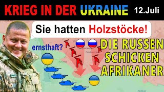 12JULI VIDEOAUFNAHME  AFRIKANISCHER SOLDAT KÄMPFT MIT HOLZSTOCK gegen Ukrainer  UkraineKrieg [upl. by Christmann290]