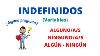 ✅Indefinidos Variables en Español✅ ALGUNOA NINGUNOA ALGÚN NINGÚN Nivel Básico 💯Gramática [upl. by Burne]