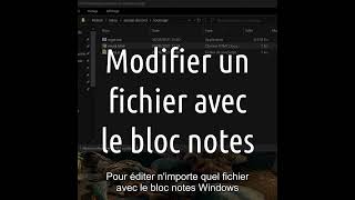 Shorts  Modifier un fichier avec le bloc notes [upl. by Braca]