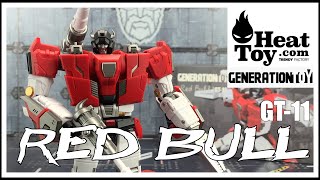 Generation Toys GT11 RED BULL Transformers TBeast Sideswipe Video Review [upl. by Gagne]