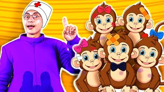 Five Little Monkeys  JJ UU BB DD  ToddlerX Kids Songs amp Nursery Rhymes [upl. by Anilave]