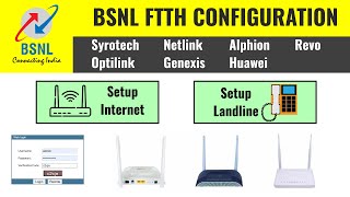 HOW TO CONFIGURE BSNL FTTH ONT ROUTER  MODEM Optical Fiber Internet and Free call VoIP [upl. by Ahsital]