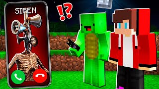 Why Siren Head CALLING to JJ and MIKEY at 300 am   in Minecraft Maizen [upl. by Ylrebmit]