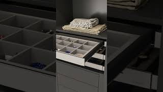 Leather Touch Undermount Rail Divided Drawer  Gizli Raylı Bölmeli Çekmece interiordesign wardrobe [upl. by Arraek]