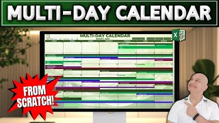 CREATE a MultiDay Calendar in Excel FROM SCRATCH Like a Pro [upl. by Julieta]