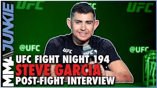 Steve Garcia survives 2 knockdowns for TKO win  UFCVegas39 postfight interview [upl. by Doran]