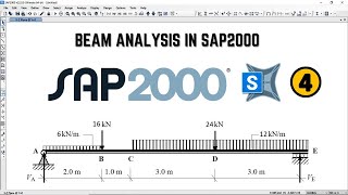 Beam Analysis in SAP2000  Example 4  Structural Engineering Tutorial [upl. by Buzzell]