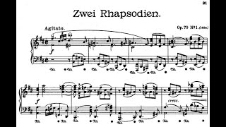 J Brahms  Rhapsody No 1 in B Minor Op 79 with score [upl. by Fanchet]