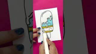 Satisfying  reverse  asmr  drawing  colouring  ice cream  brush markers [upl. by Eronaele]