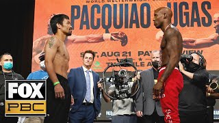 Manny Pacquiao vs Yordenis Ugás  WEIGHIN  PBC ON FOX [upl. by Nomyt]