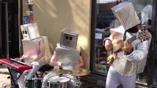 Robot Street Musicians Performing Daft Punks quotGiorgio by Moroderquot and quotGet Luckyquot N3K Trio [upl. by Aicetal]