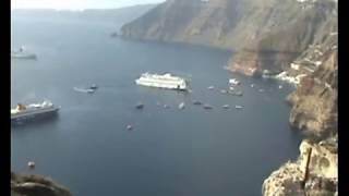 Sinking Cruise Ship  Santorini Repost  new footage [upl. by Sayers167]