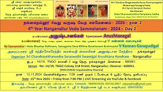 4thYear Nanganallur VedaSammelanam2024 Day2 Upanyasam on Anushtanagal By V Kannan Ganapadigal [upl. by Erhard]