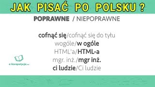 ✍ JAK POPRAWNIE PISAĆ PO POLSKU ✔ Lekcja 1 🇵🇱 Język polski  Poprawna Polszczyzna 🔥 [upl. by Karb]