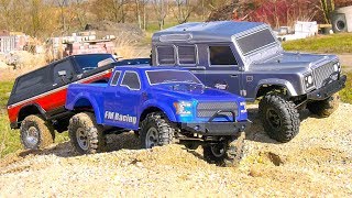 AWESOME RC CRAWLER ACTION FORD RAPTOR FM ELECTRICS LAND ROVER DEFENDER BRONCO [upl. by Naamana982]