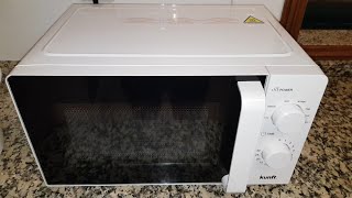 Kunft microwave oven with grill 20l Unboxing How to clean First use How to use What fits [upl. by Akinuahs]