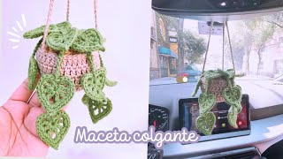 🪴 Maceta colgante tejida a crochet Monstera 🪴🧶 Paso a paso MUY FÁCIL [upl. by Gobert]