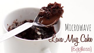 Microwave Eggless Chocolate Lava Mug Cake  Eggless Molten Lava Cake Recipe in Microwave [upl. by Yeltrab]