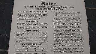 13 HP Flotec pedestal sump pump wattage usage [upl. by Apgar]