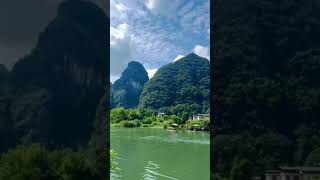 Bamboo rafts and small boats on the river Guilins scenery is truly unparalleled [upl. by Ayr]