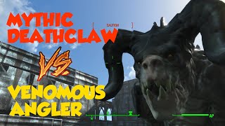 Fallout 4 Far Harbor NPC Battle Deathclaw vs Venomous Angler [upl. by Shetrit]