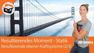 Resultierendes Moment bestimmen  Statik  Resultierende ebener Kraftsysteme 23  Einfach erklärt [upl. by Yelahc]