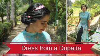 Old Dupatta into new Maxi Dress  New Style Kurti [upl. by Perretta434]