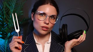 ASMR Ear Exam Hearing Test Tuning Forks Beep Tests Medical Doctor Roleplay Personal Attention [upl. by Kelila]