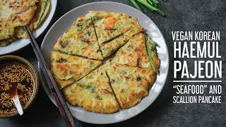 Making Vegan Haemul Pajeon Korean Seafood amp Scallion Pancakes  Some ✨ASMR✨ Action [upl. by Marchak352]