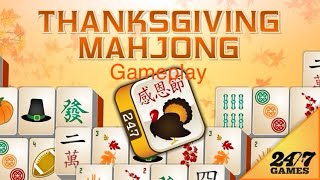 247 Thanksgiving Mahjong Gameplay [upl. by Wylen238]