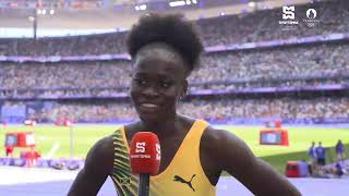 Paris 2024  Jamaicas Junelle Bromfield shares thoughts on qualifying Mens 100m final  SportsMax [upl. by Rawde654]