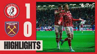 CONWAY SCORES WINNER amp BENRAHMA SENT OFF  Bristol City 10 West Ham United  Highlights [upl. by Renat560]